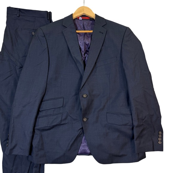 Ted Baker London Joe CT Navy Wool Mens 42S Suit 2 Piece Blazer Pants 35x30 EUC